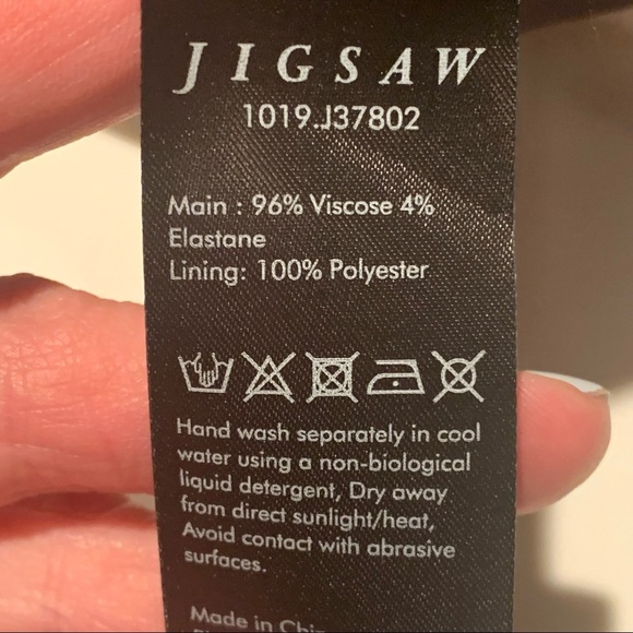 NWT JIGSAW LONDON Romantic Twist Front Navy Floral V-Neck Long Sleeve Midi Dress - Picture 16 of 16